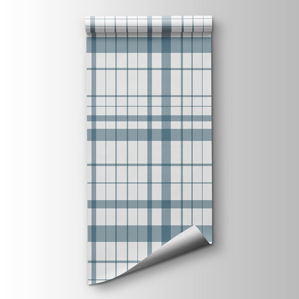 Blue and white plaid