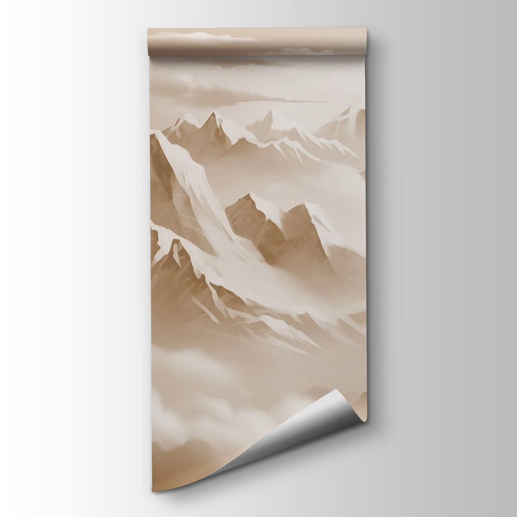 Mountain range with clouds