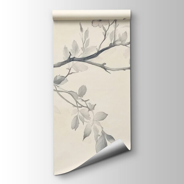 Branch with flowers and leaves