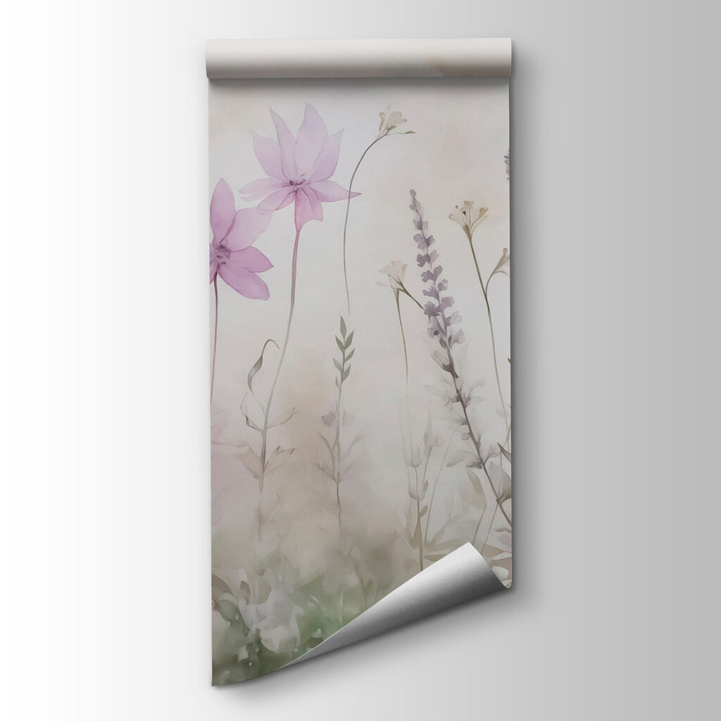 Painting of flowers in a field