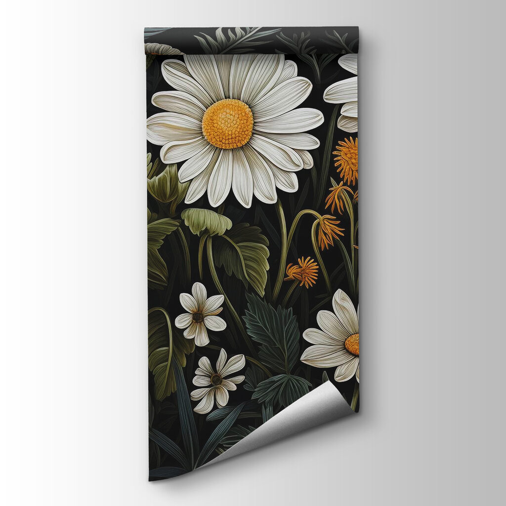 Painting of flowers and leaves