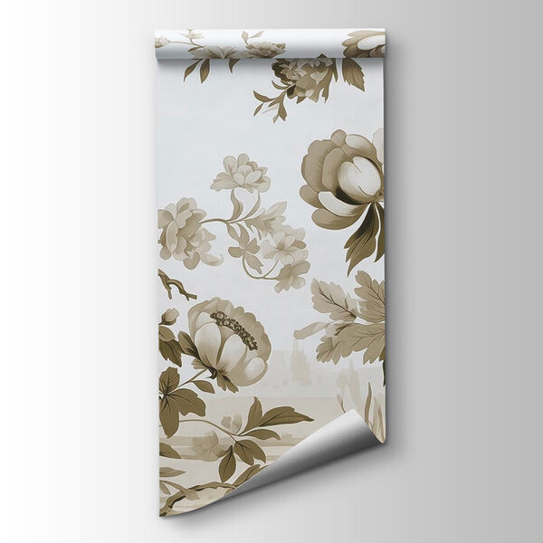 Bird on a tree branch with flowers