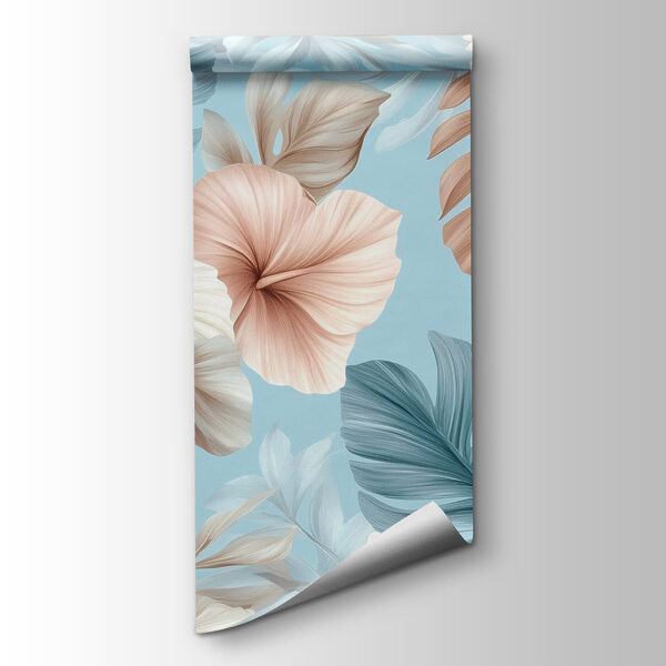 Floral pattern with white and brown flowers