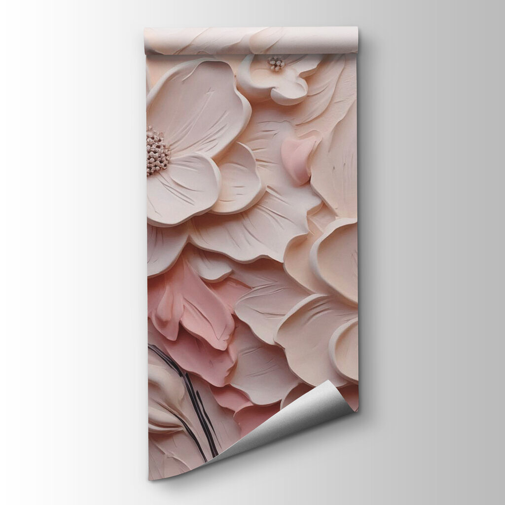 White and pink flowers on a white surface