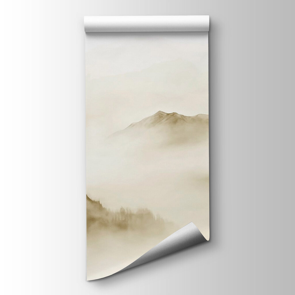 Foggy mountain range