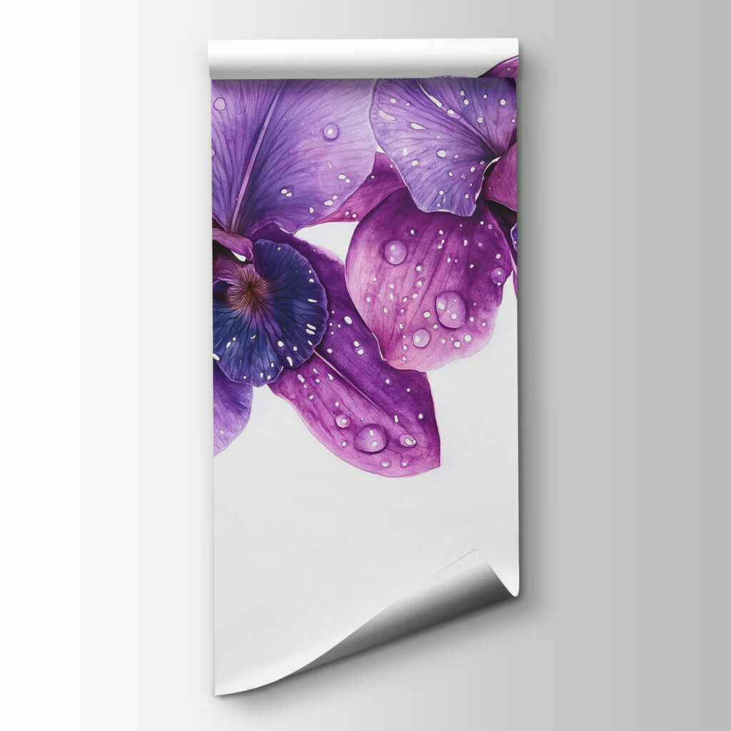 Purple flowers with water drops on them