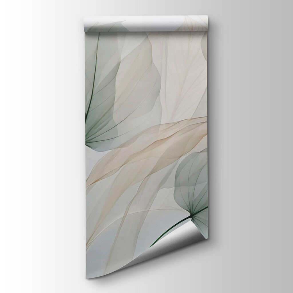 Transparent leaves on a white background