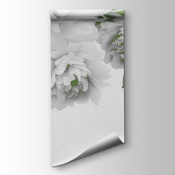 Group of white flowers with green leaves