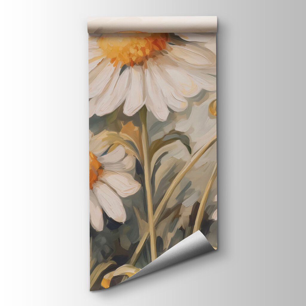 Painting of white and yellow flowers