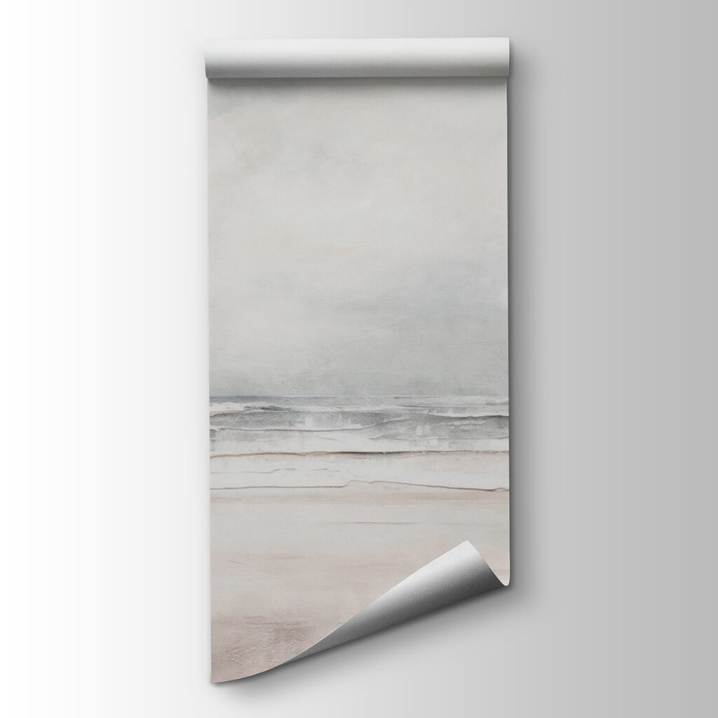 Beach with waves and clouds