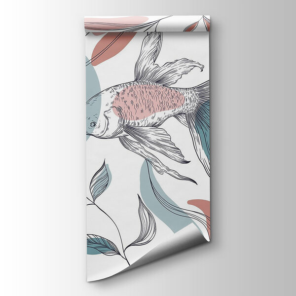 Fish and plants with circles and dots