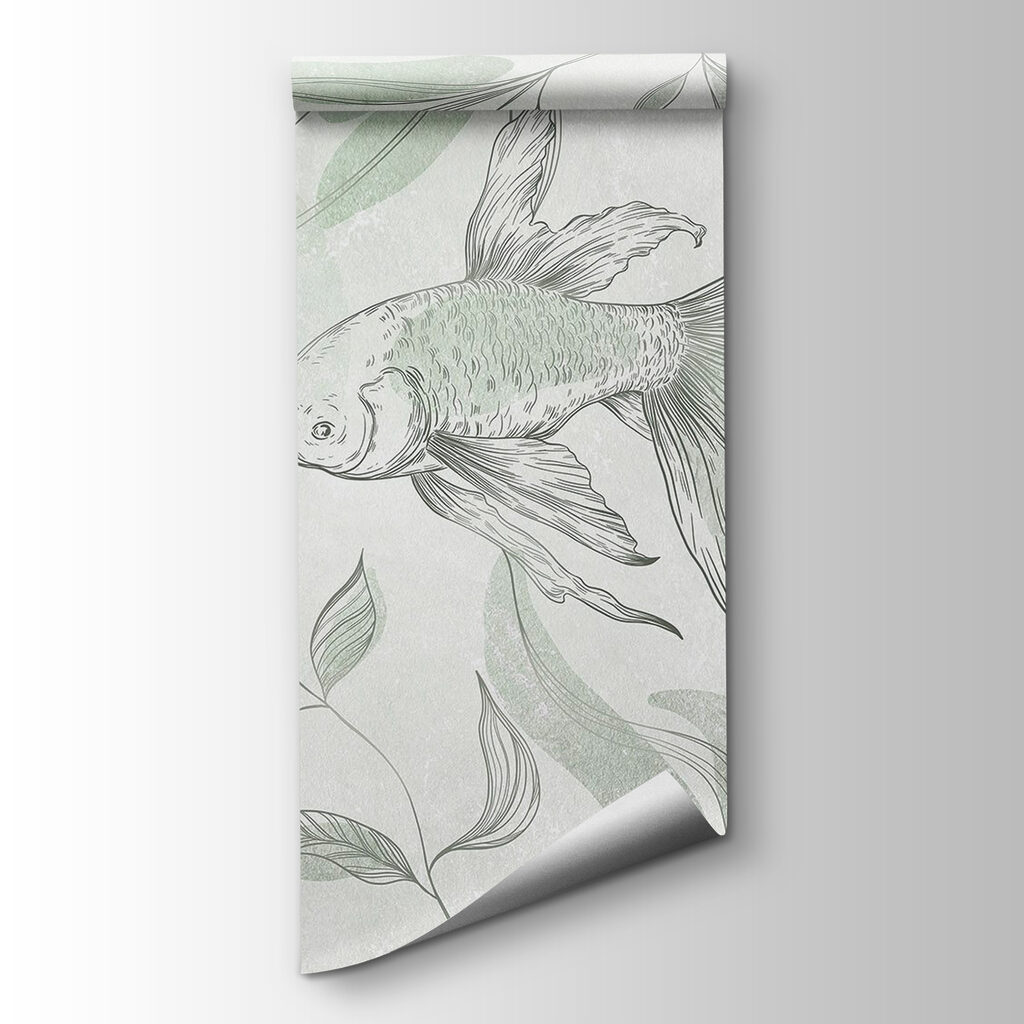 Fish and plants on a wall