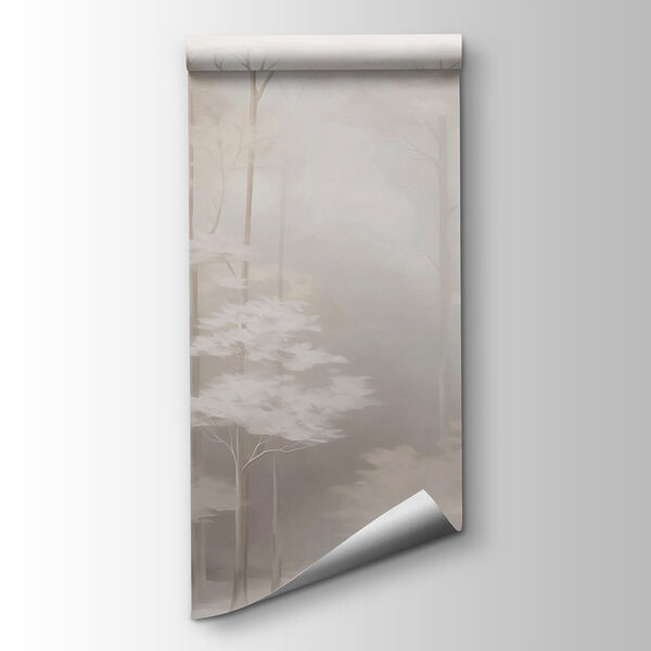 Foggy forest with trees