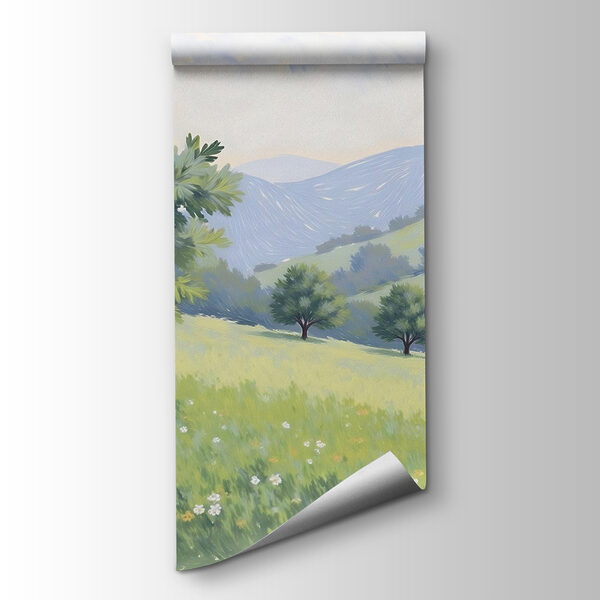 Landscape with trees and hills