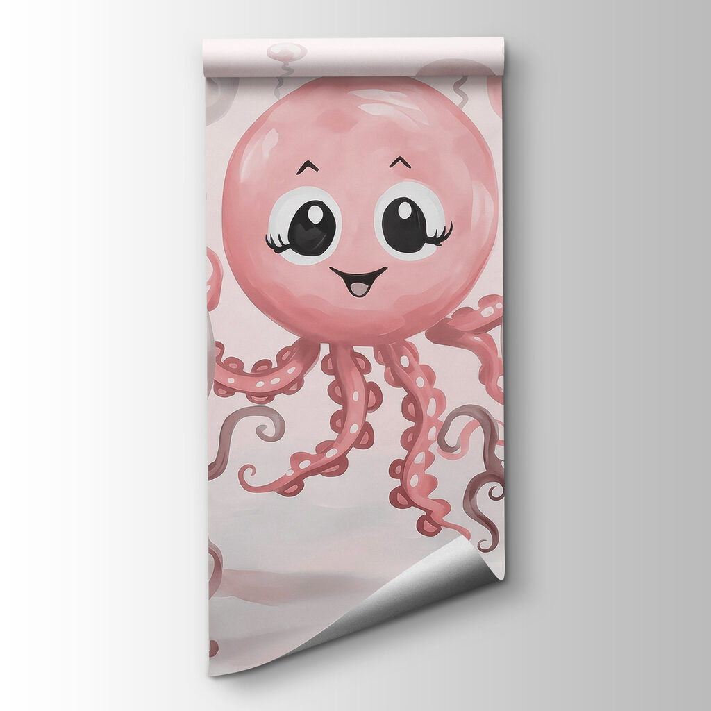 Group of octopuses with balloons