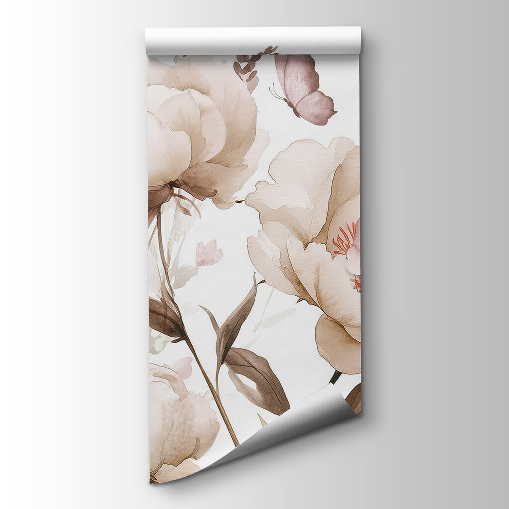 Painting of flowers and butterflies