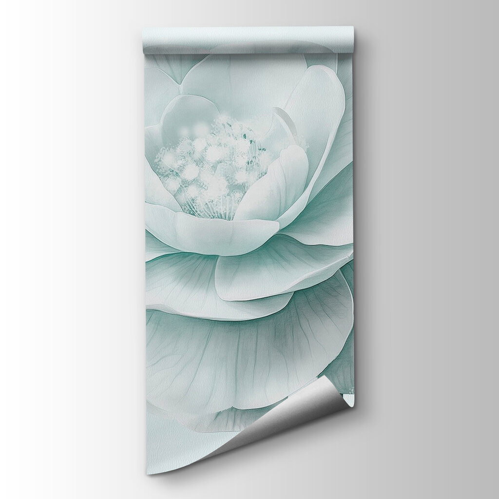 White flower with green leaves White flower with green leaves