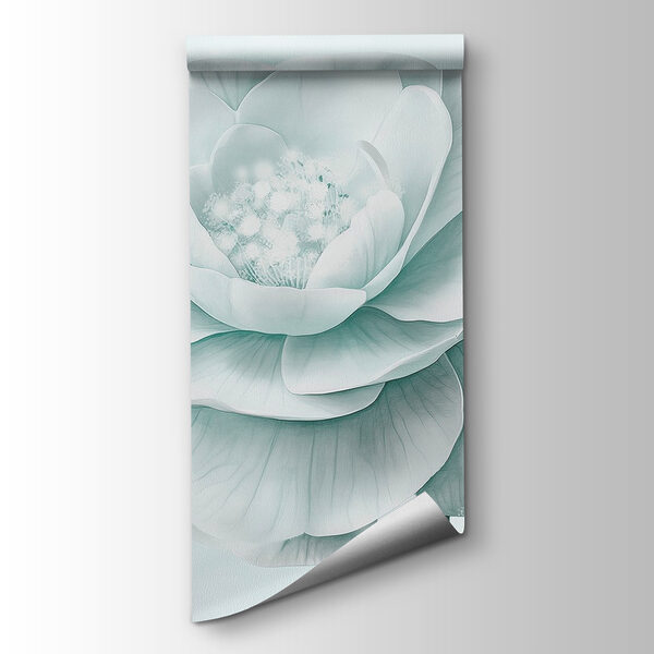 White flower with green leaves White flower with green leaves