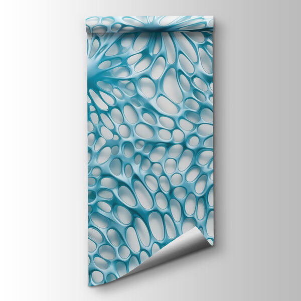 Organic shapes in calming blue tones