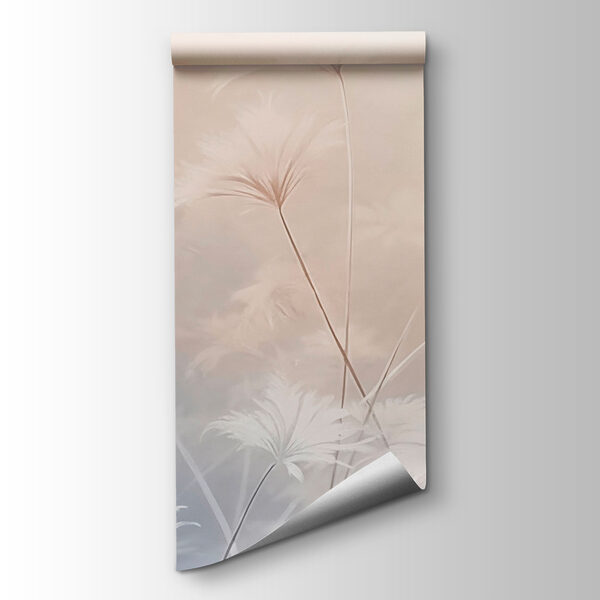 White flowers in a foggy environment