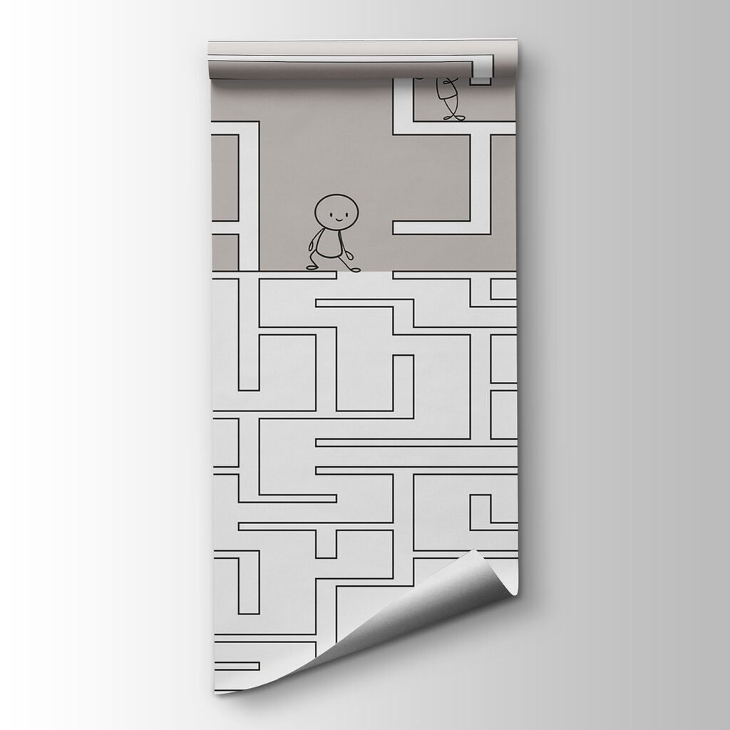 Maze with people walking on the ground