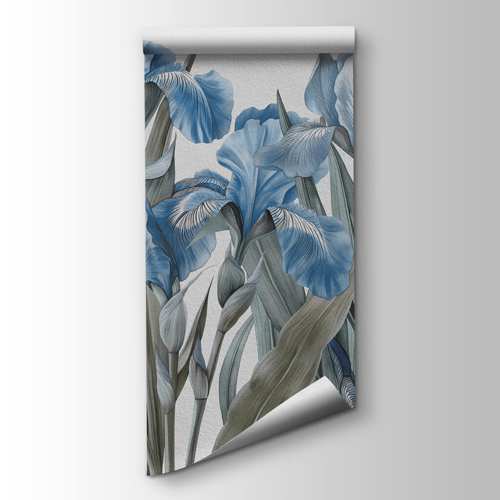 A group of blue flowers