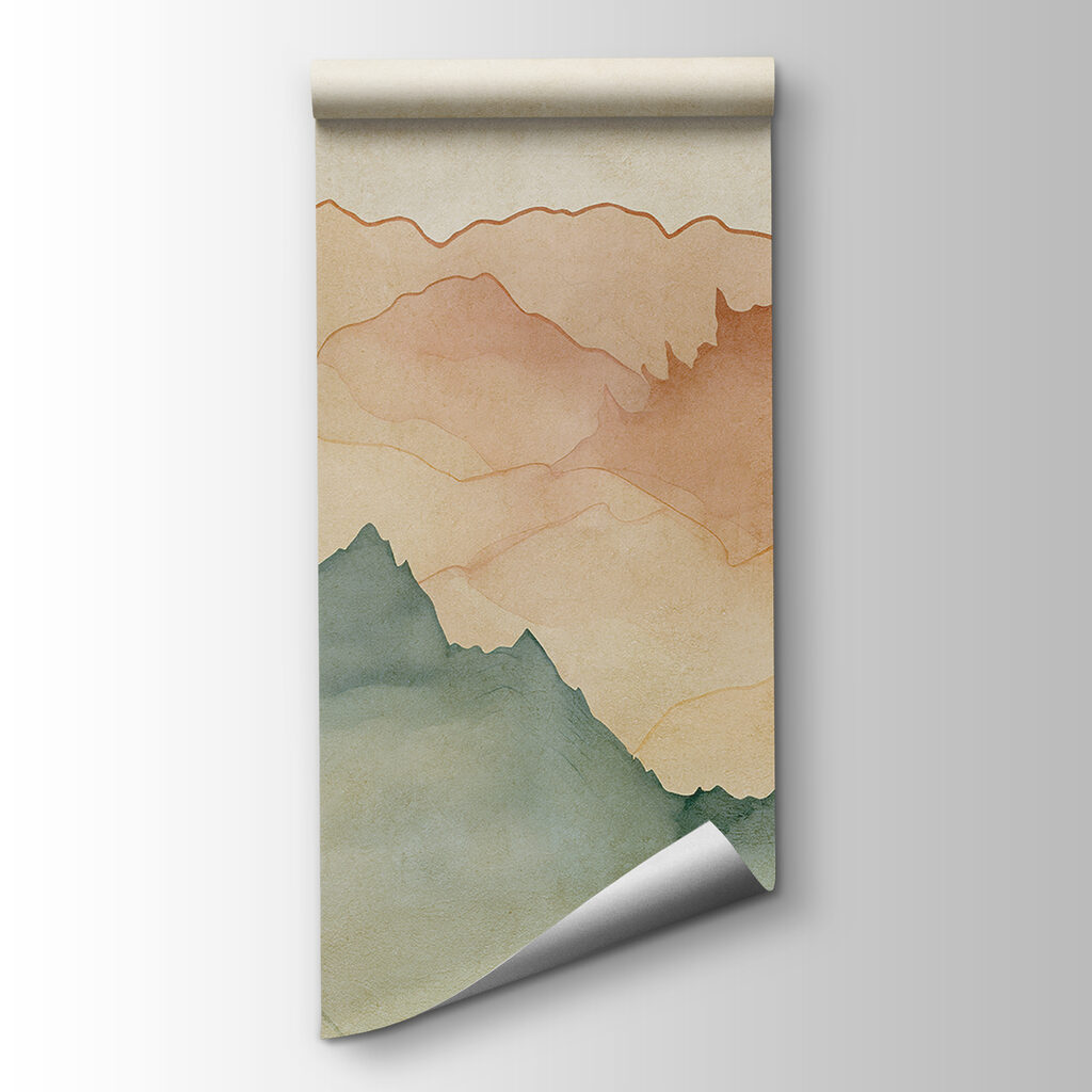 Watercolor painting of mountains