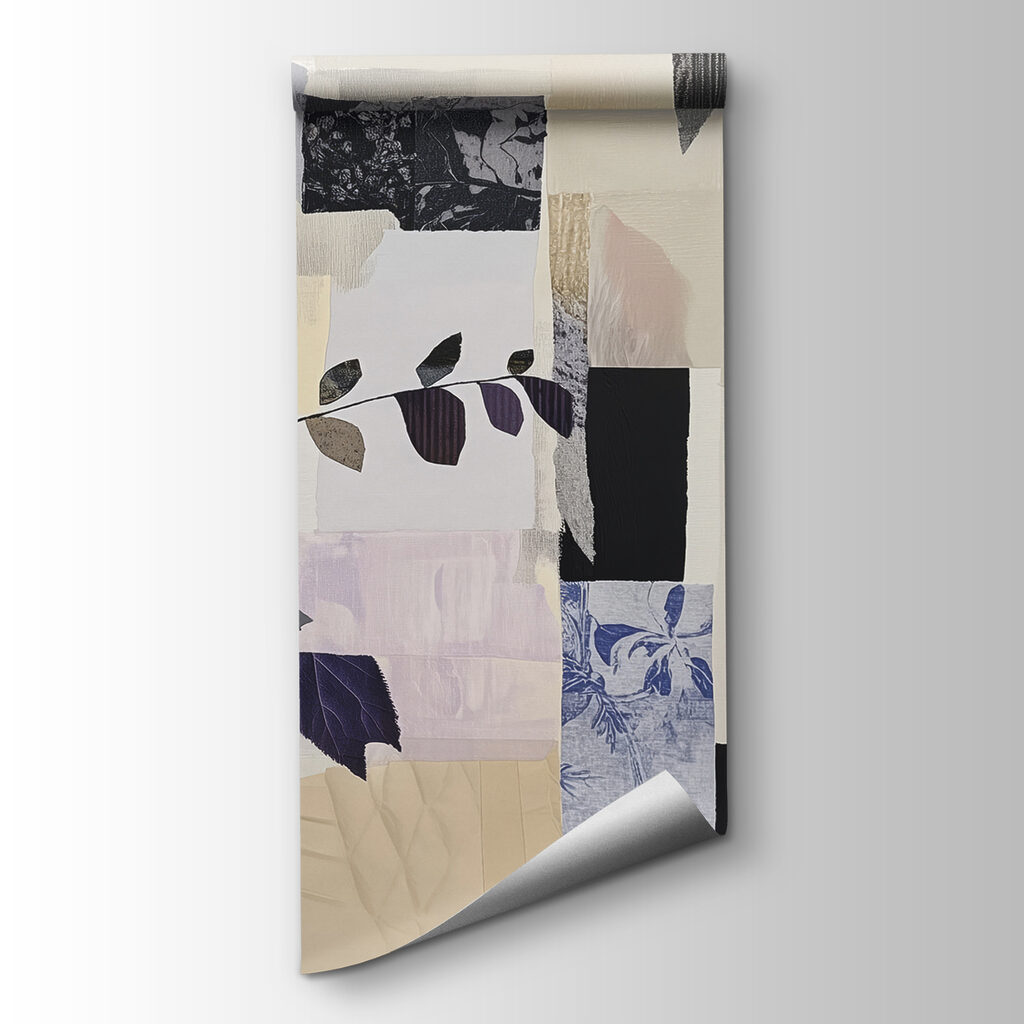 Painting of leaves and squares