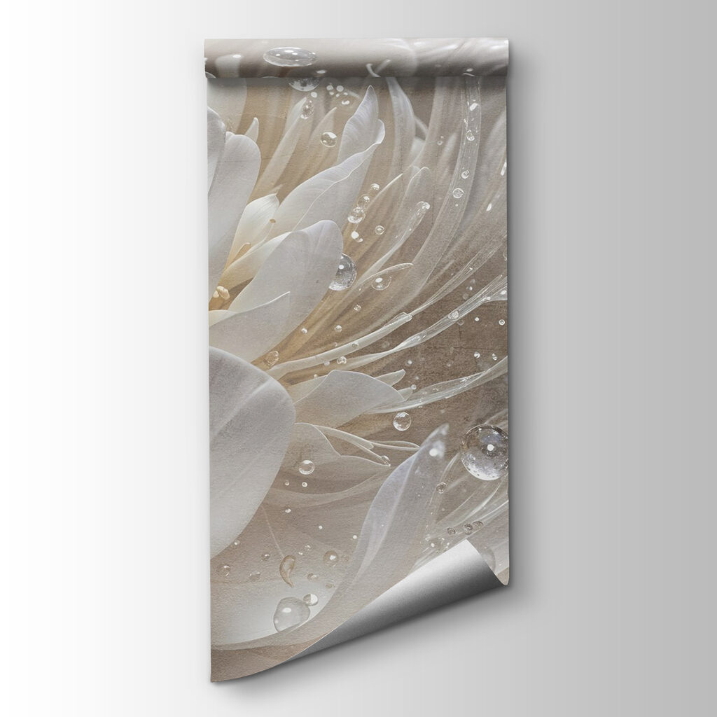 Delicate petals with sparkling droplets