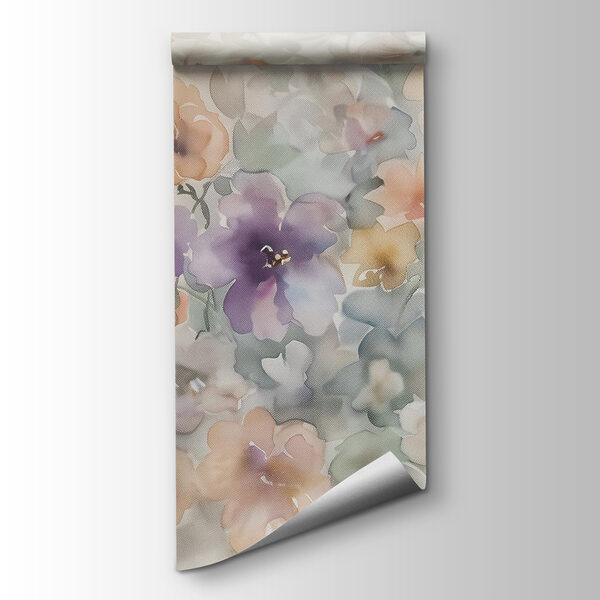 Painting of flowers on a white surface