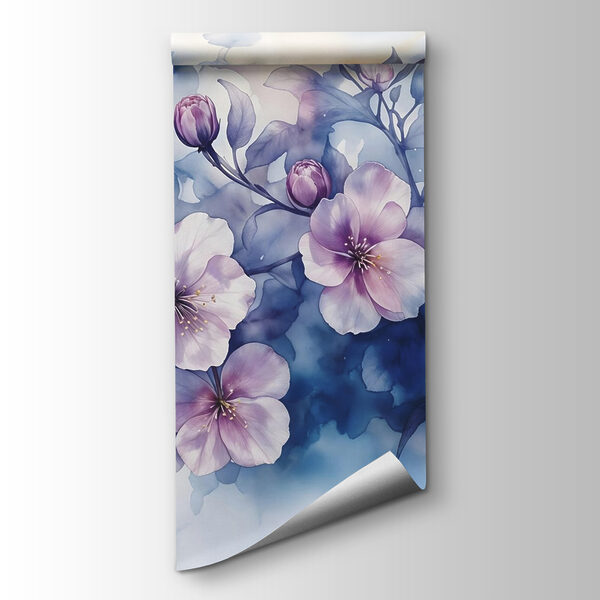 Painting of flowers on a branch