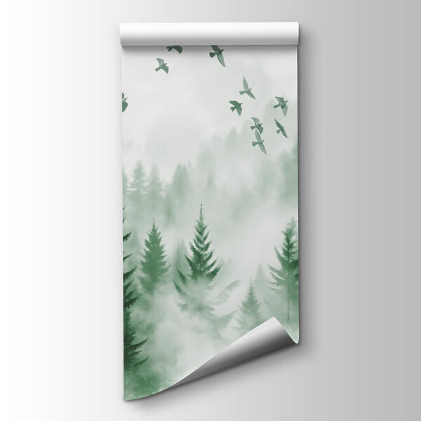 Birds flying over a forest Birds flying over a forest