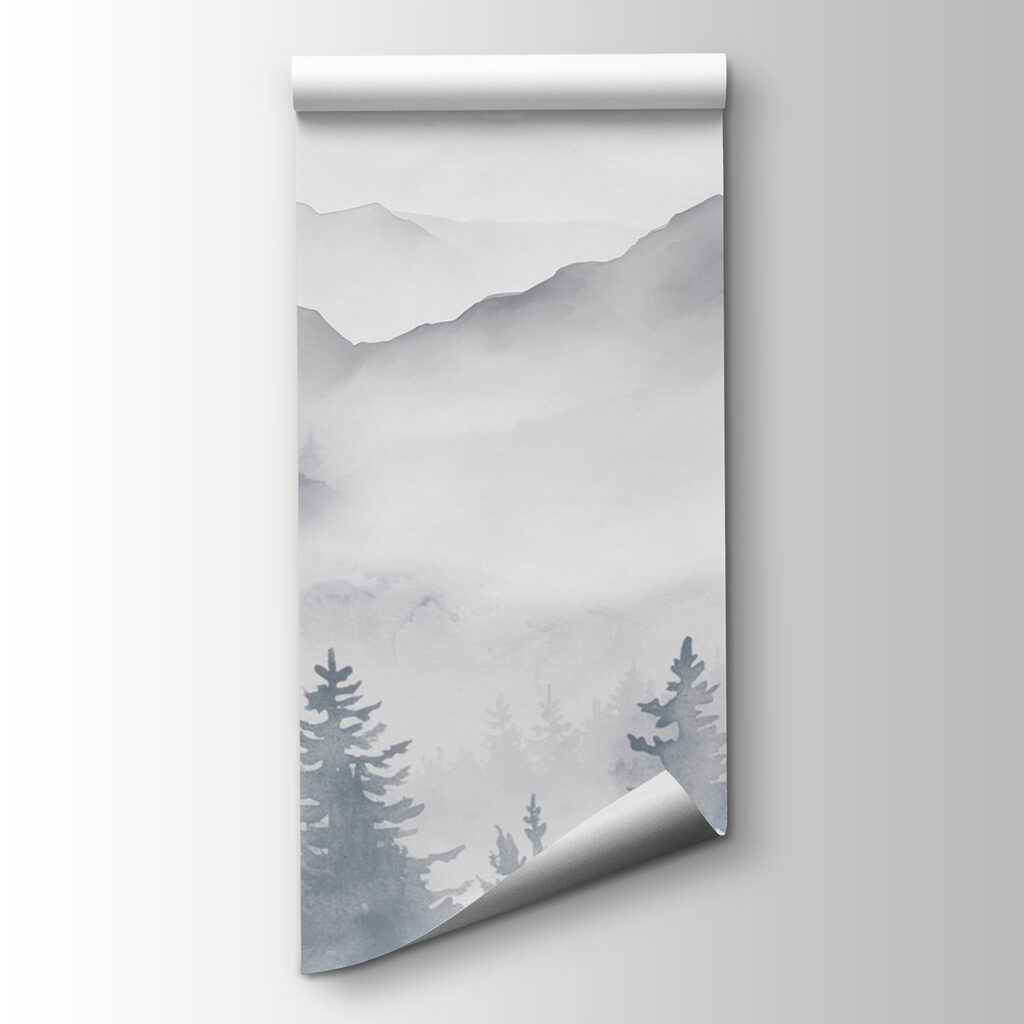 Landscape of mountains and trees Landscape of mountains and trees