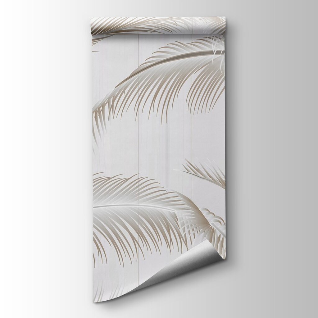 Elegant palm leaves on a light background