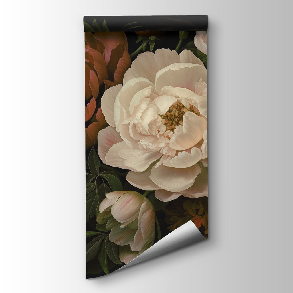 Group of flowers on a black background