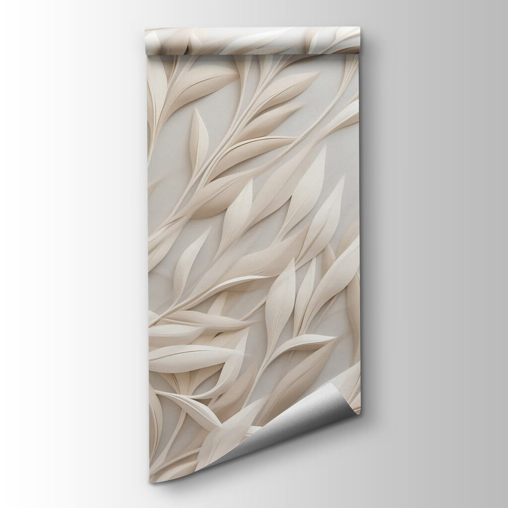 White leaves on a white surface