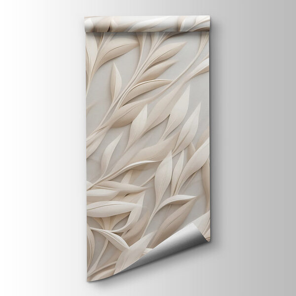 White leaves on a white surface