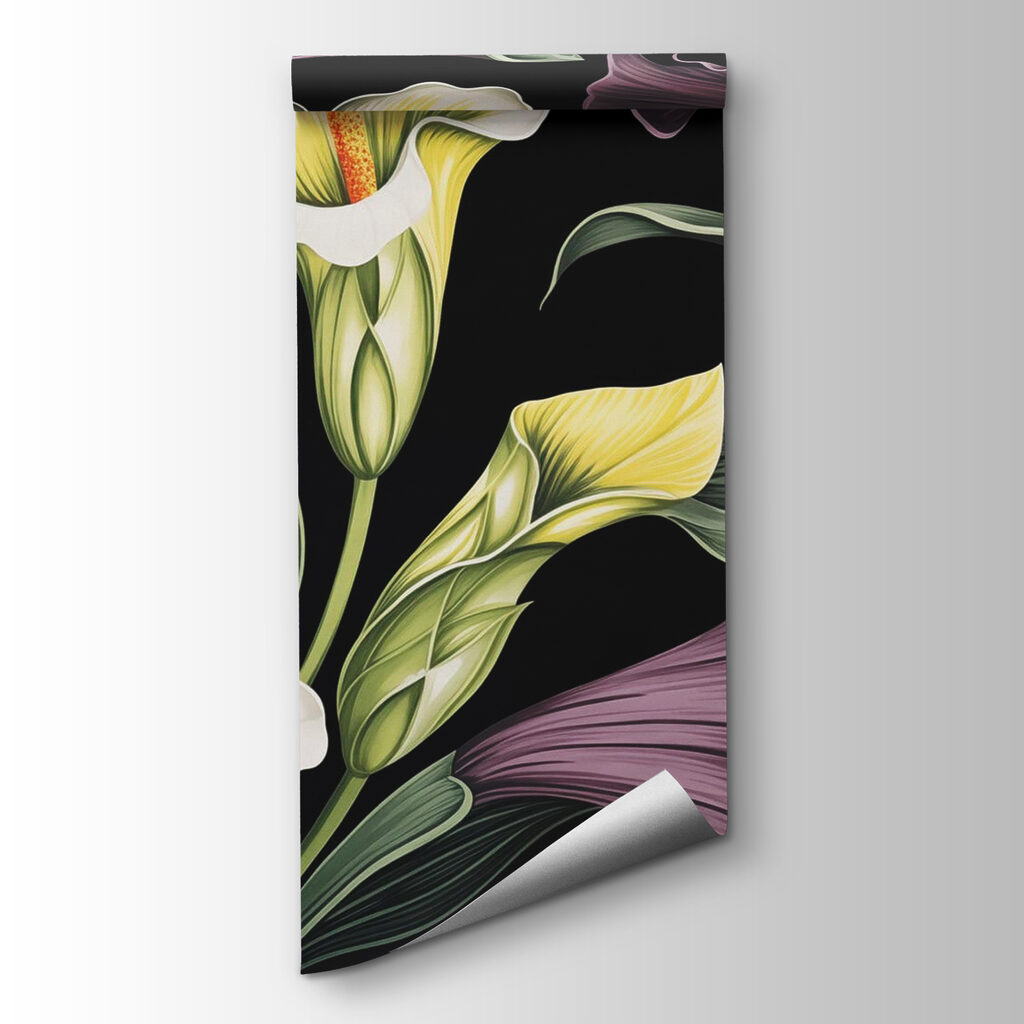 Vibrant blooms against dark background