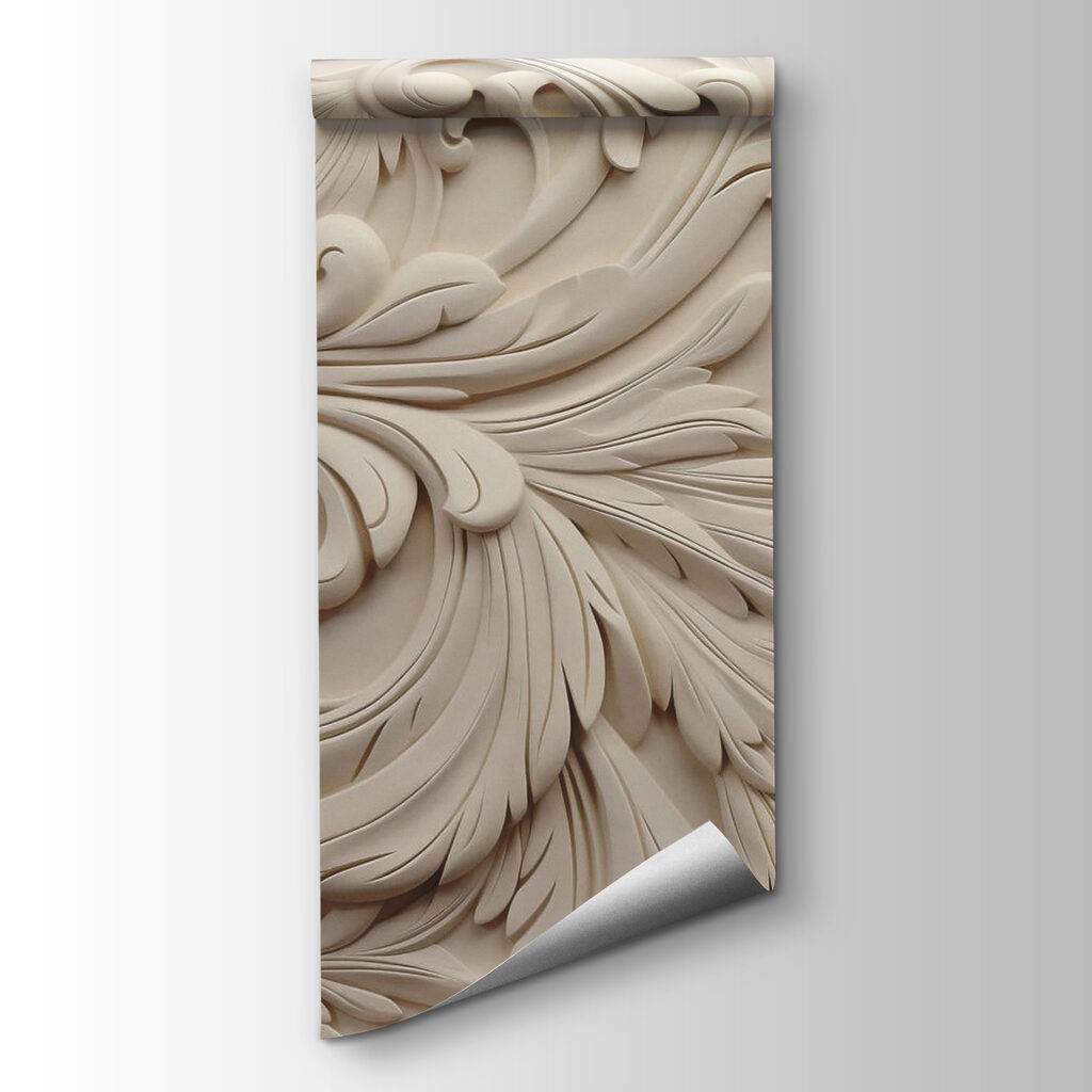 White wall with intricate designs