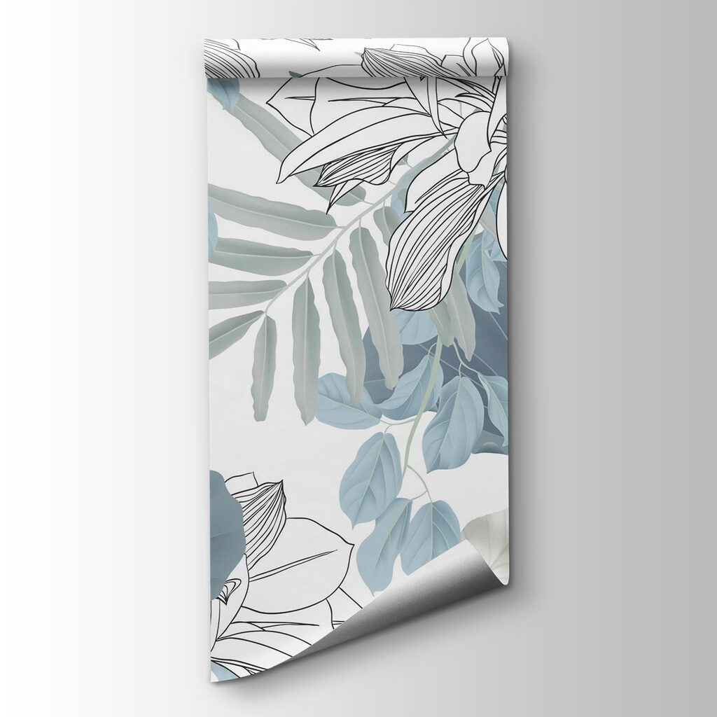 Floral pattern with leaves and flowers