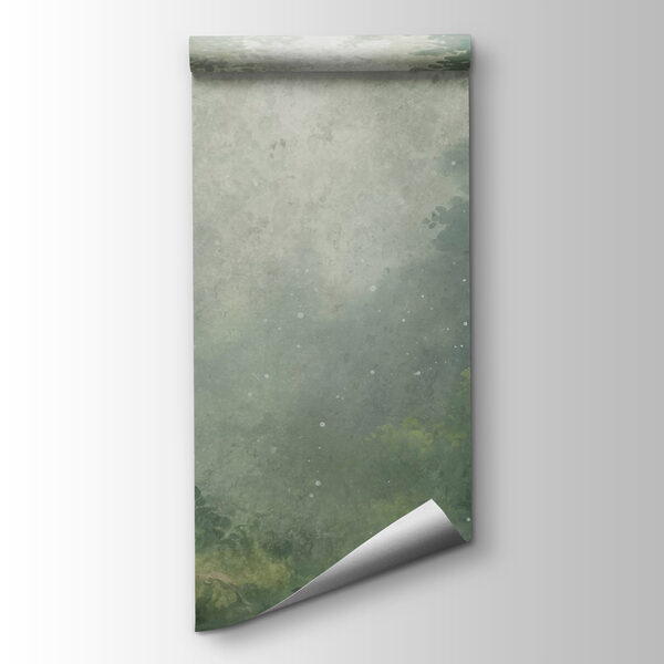 Foggy forest with trees and plants Foggy forest with trees and plants