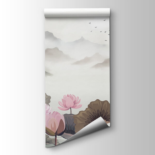 Painting of flowers and water