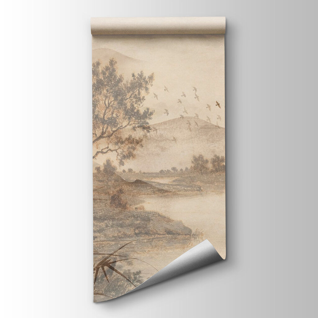 Landscape with trees and a river Landscape with trees and a river