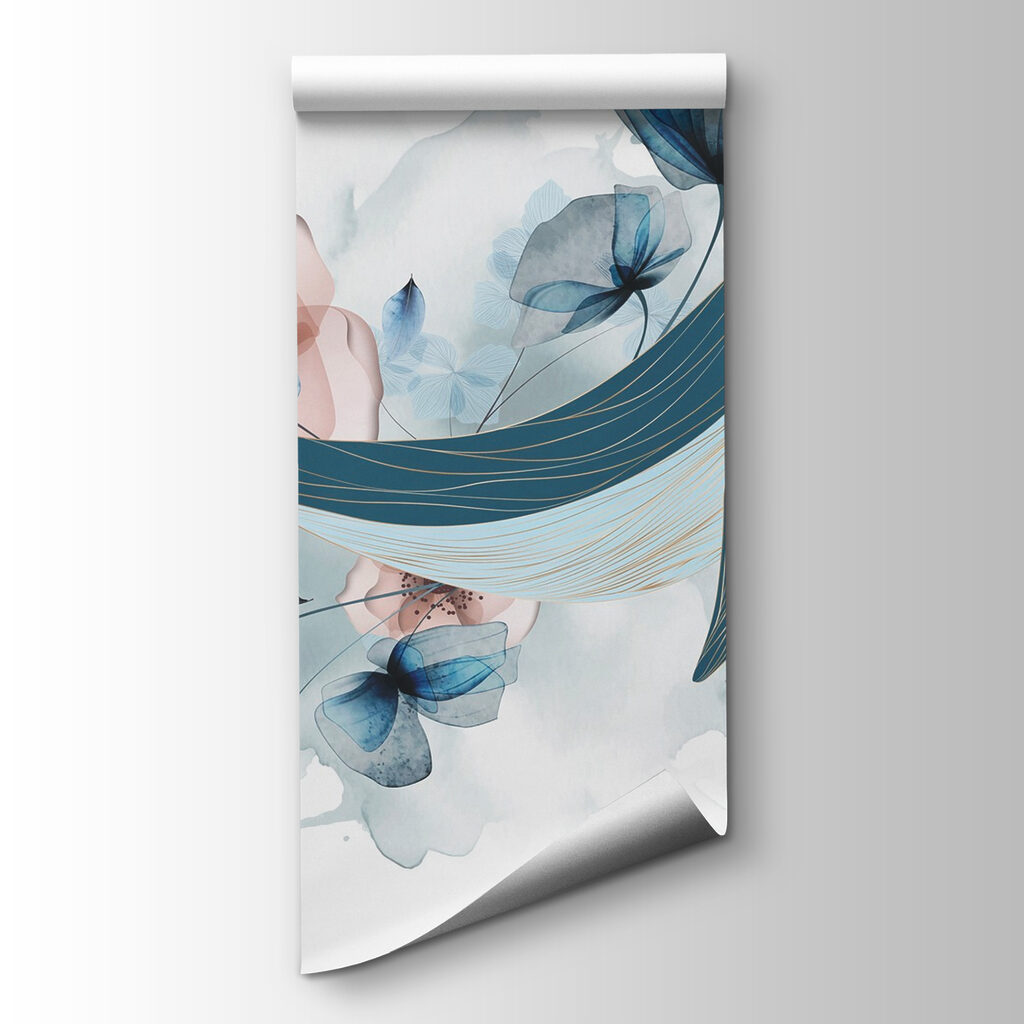 Whale with flowers and leaves