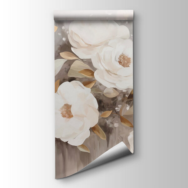 Painting of white flowers and leaves