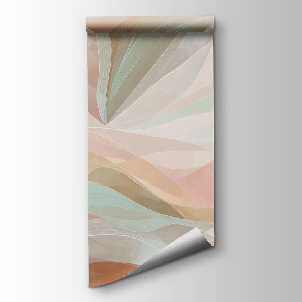 Colorful swirly lines on a brown background