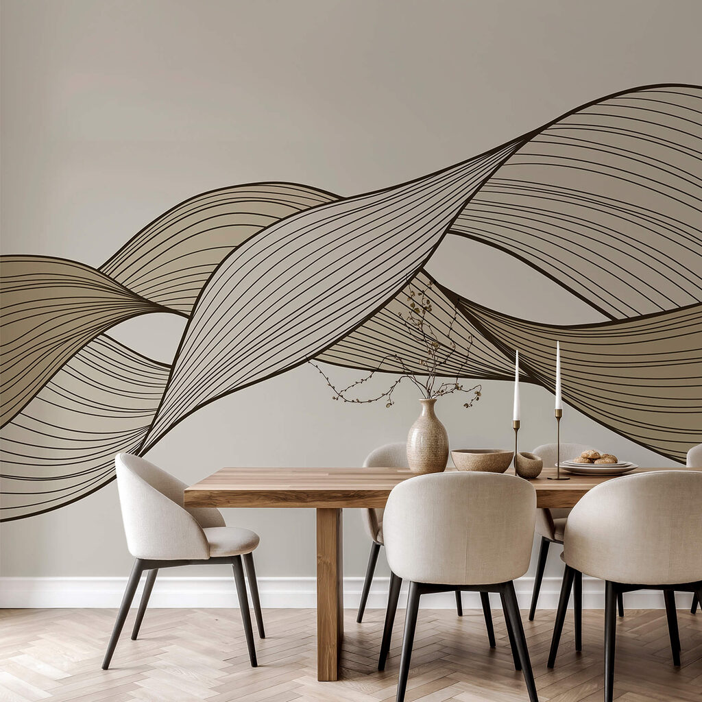 Καφέ και μαύρες κυματιστές γραμμές