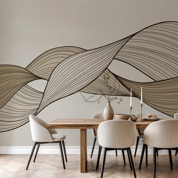 Καφέ και μαύρες κυματιστές γραμμές