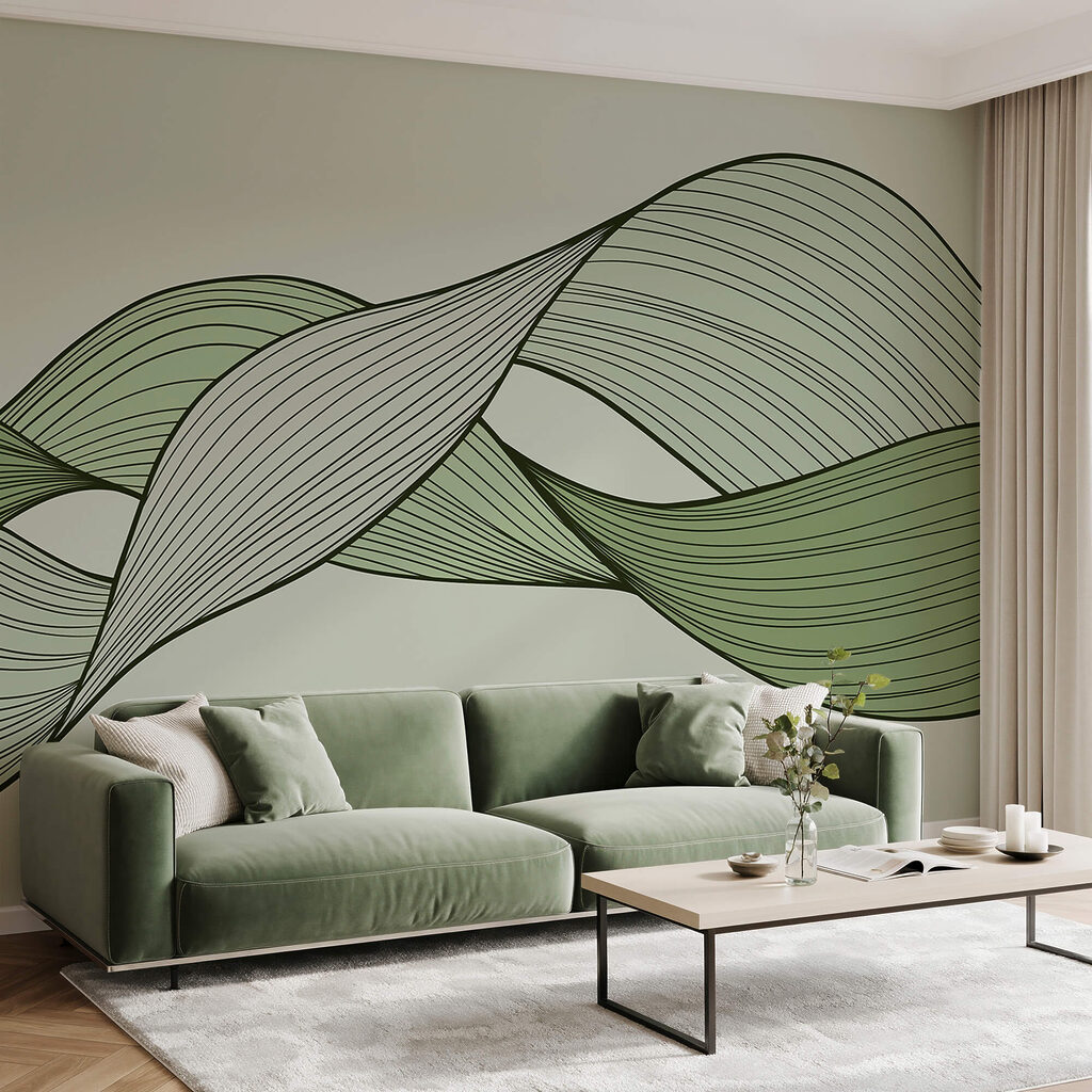 Πράσινες και μαύρες κυματιστές γραμμές