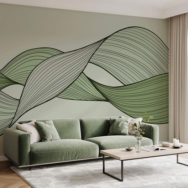 Πράσινες και μαύρες κυματιστές γραμμές